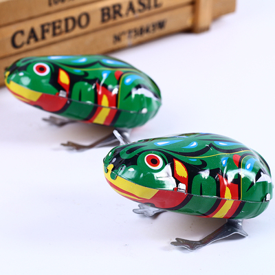 创意上链铁皮青蛙80后经典怀旧童年回忆地摊货源儿童发条玩具批发