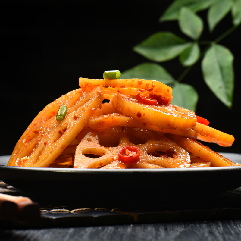 爱辣样四川特产美食素菜小吃麻辣藕片香辣味零食藕丁即食包邮120g