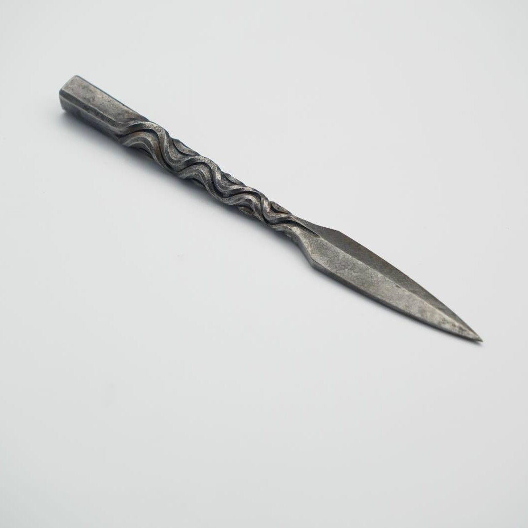 触造touge 拧纹茶刀 餐饮具 茶具 铁打出 自然锻