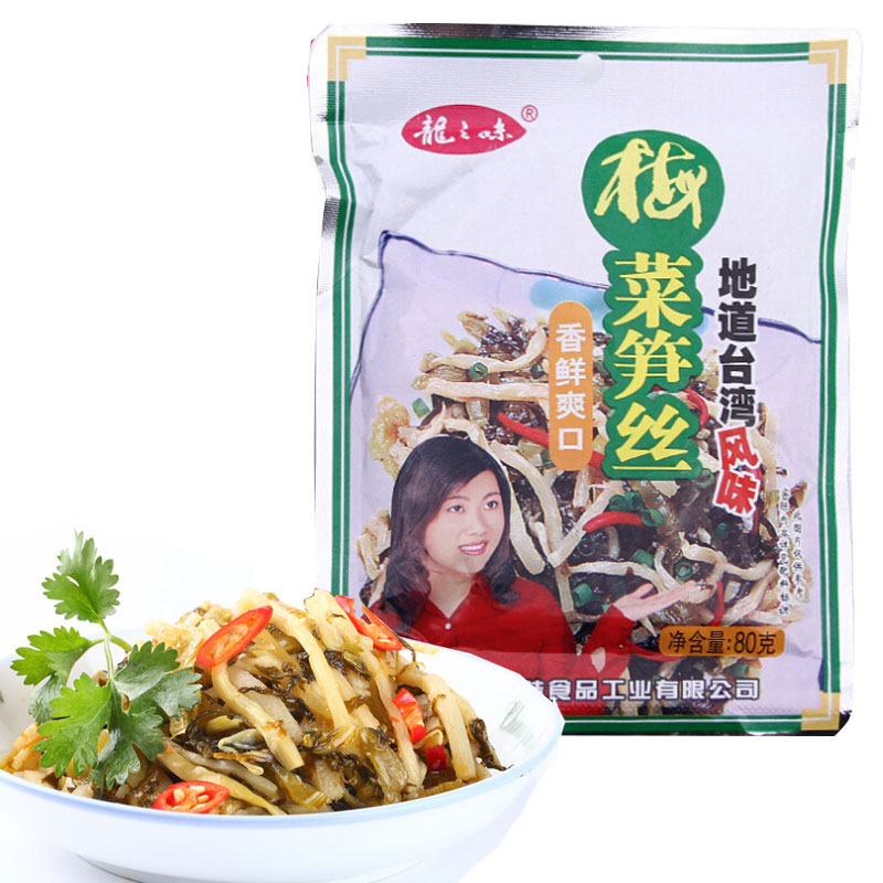 酱菜咸菜泡菜开胃下饭小菜 龙之味80克梅菜笋丝(整箱30包)