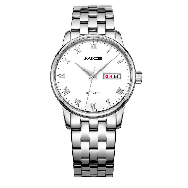 正品mige米格手表全自动机械表 男士精钢商务防水男式