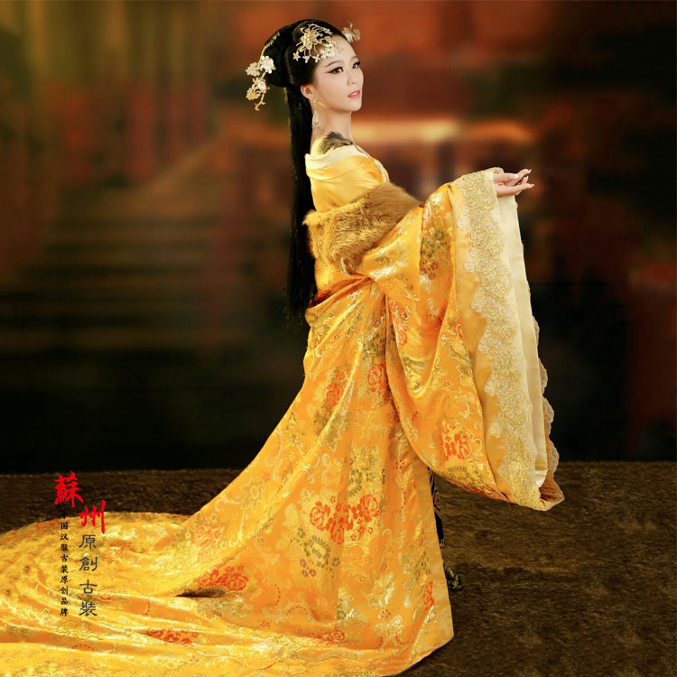 大唐古装女奢华性感妩媚影楼主题皇后贵妃服装媚妆舞台演出服饰