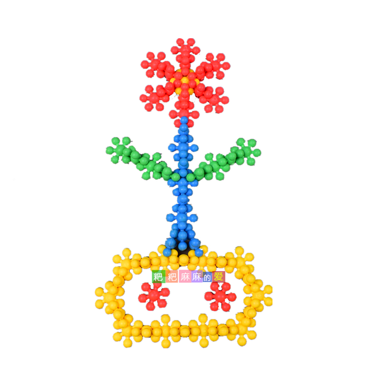 大号加厚雪花片梅花积木塑料拼插建构积木幼儿园桌面儿童玩具