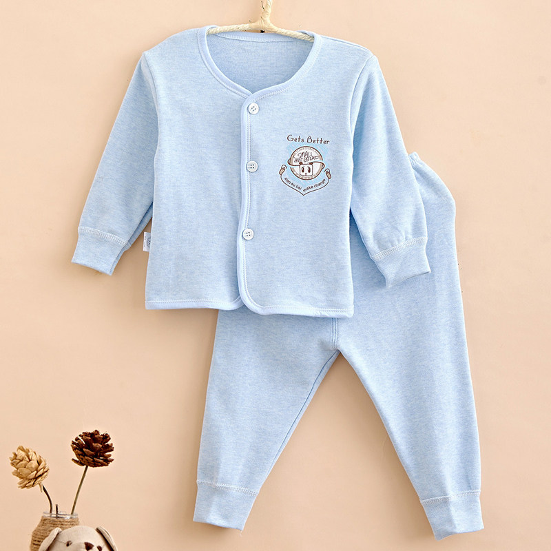 小素材婴儿衣服纯棉男女宝宝内衣套装保暖长袖睡衣秋衣秋裤春秋装