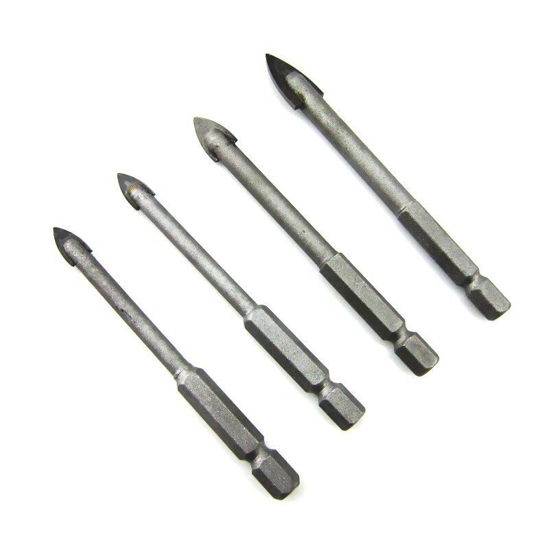 工业级 镀钛一 十字多用钻木工水泥陶瓷砖玻璃开孔器六角柄孔钻头