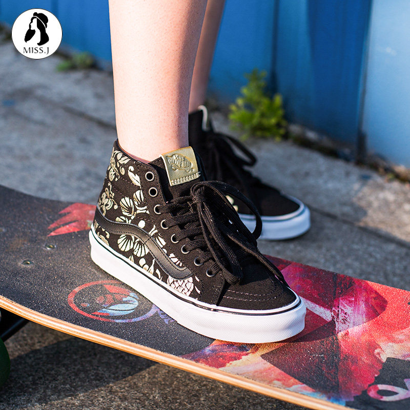美国代购正品 vans 50周年纪念款 sk8-hi slim男女情侣款休闲板鞋
