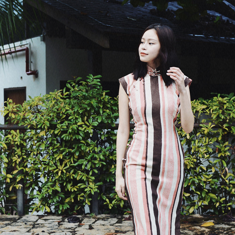 茉茉旗袍4月新品春夏季完全无袖中长款 文艺日常棉亚麻旗袍 伊人