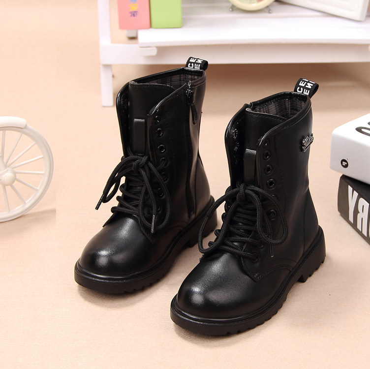 儿童马丁靴男春秋女童靴子真皮短靴大童男童单靴拍照摄影演出靴潮