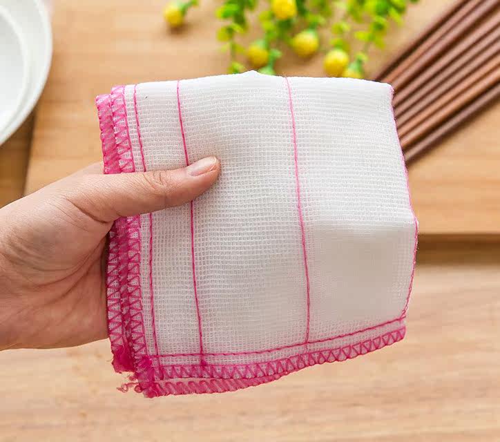 包邮6片装洗碗巾5层夹棉洗碗布桌布抹布 棉纱洗碗巾防油抹布方巾