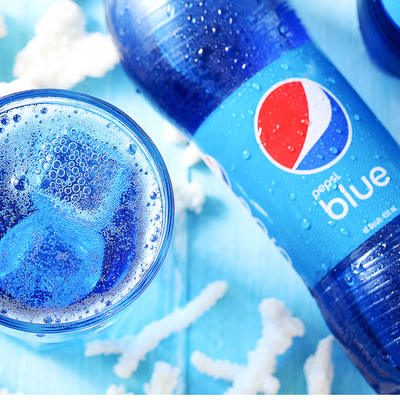 包邮 印尼进口pepsiblue梅子味蓝色百事可乐450ml 网红碳酸饮料