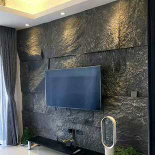 天然大理石客厅电视背景墙花岗岩石皮自然面别墅会所酒店内外墙石