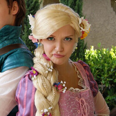 动漫cos假发 魔发奇缘 长发公主/乐佩 双麻花辫造型 cosplay假发