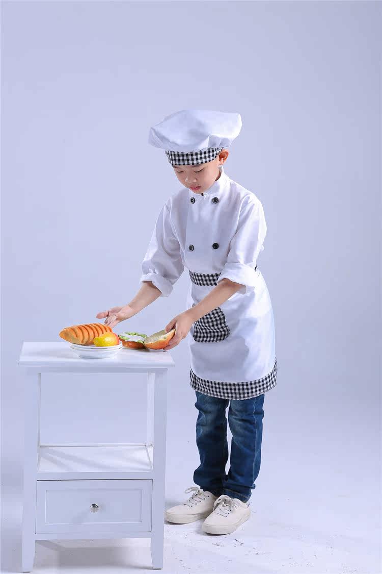 儿童厨师服幼儿演出服小孩游戏职业服装表演少儿小厨师扮演服
