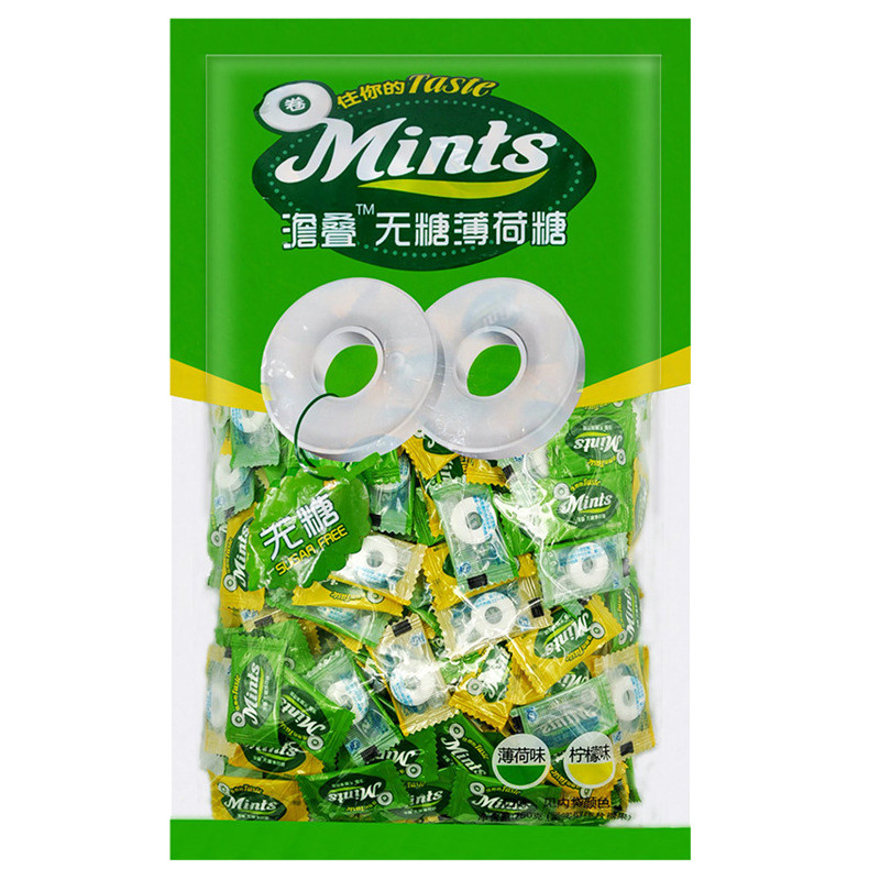 澹叠无糖薄荷糖750g*6袋装 无糖薄荷糖 清凉压片润喉零食糖果