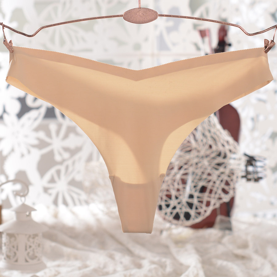 2016新品t裤 奢华无痕纯色低腰丁字裤 欧美性感诱惑蕾丝边内裤女