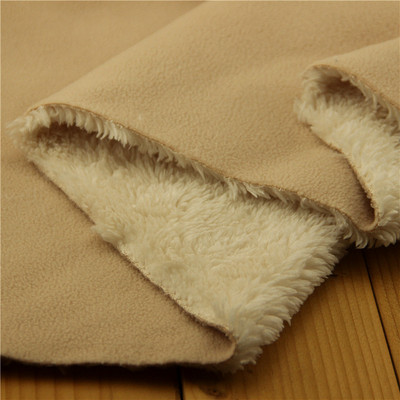 摇粒绒 羊羔绒复合 毛绒外套卫衣大衣布料毯子 柔软米色 半米价