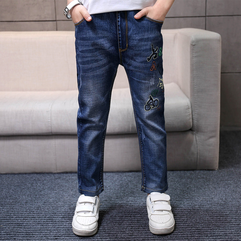 儿童裤子男2017童装新款儿童牛仔裤男休闲裤男童裤子春秋宝宝裤子