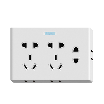 明装开关插座雅白色多孔插座十二孔插座12孔插座面板明线开关插座