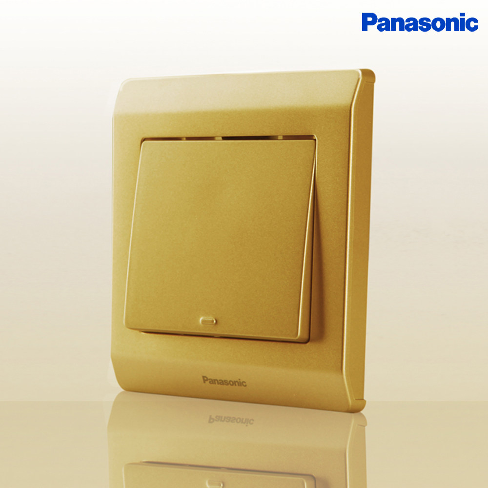 松下开关插座86型铭悦土豪金一开单控开关单开面板wzd501myl