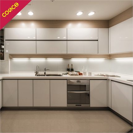 成都现代欧式白色烤漆橱柜全屋定制开放式厨房厨柜子门板整体定做