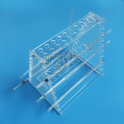 有机玻璃梯形吸管架 组合移液管架 温度计架 可拆式 双面40支挂