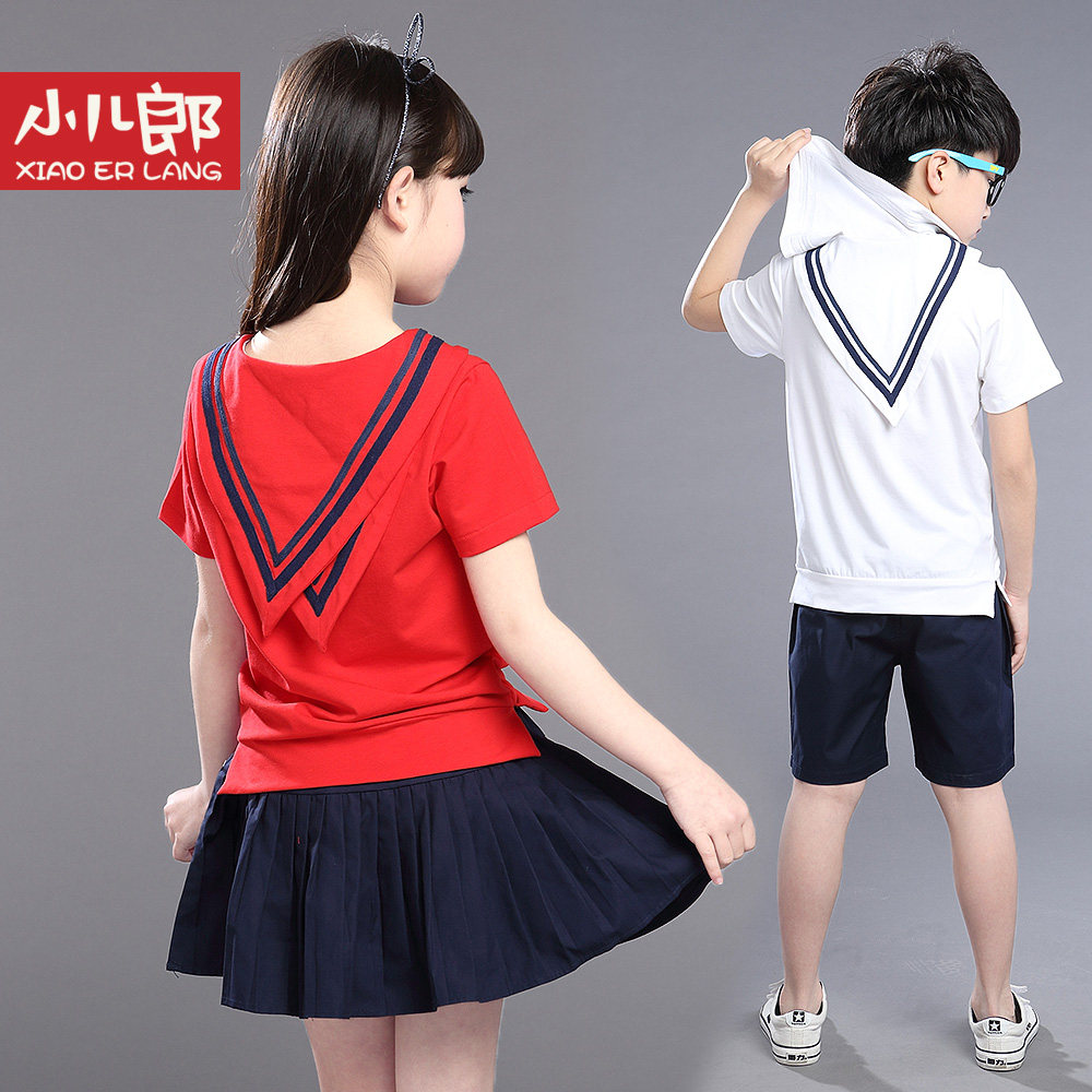 2017夏季新款幼儿园园服套装儿童校服女童裙装小学生班服运动服棉