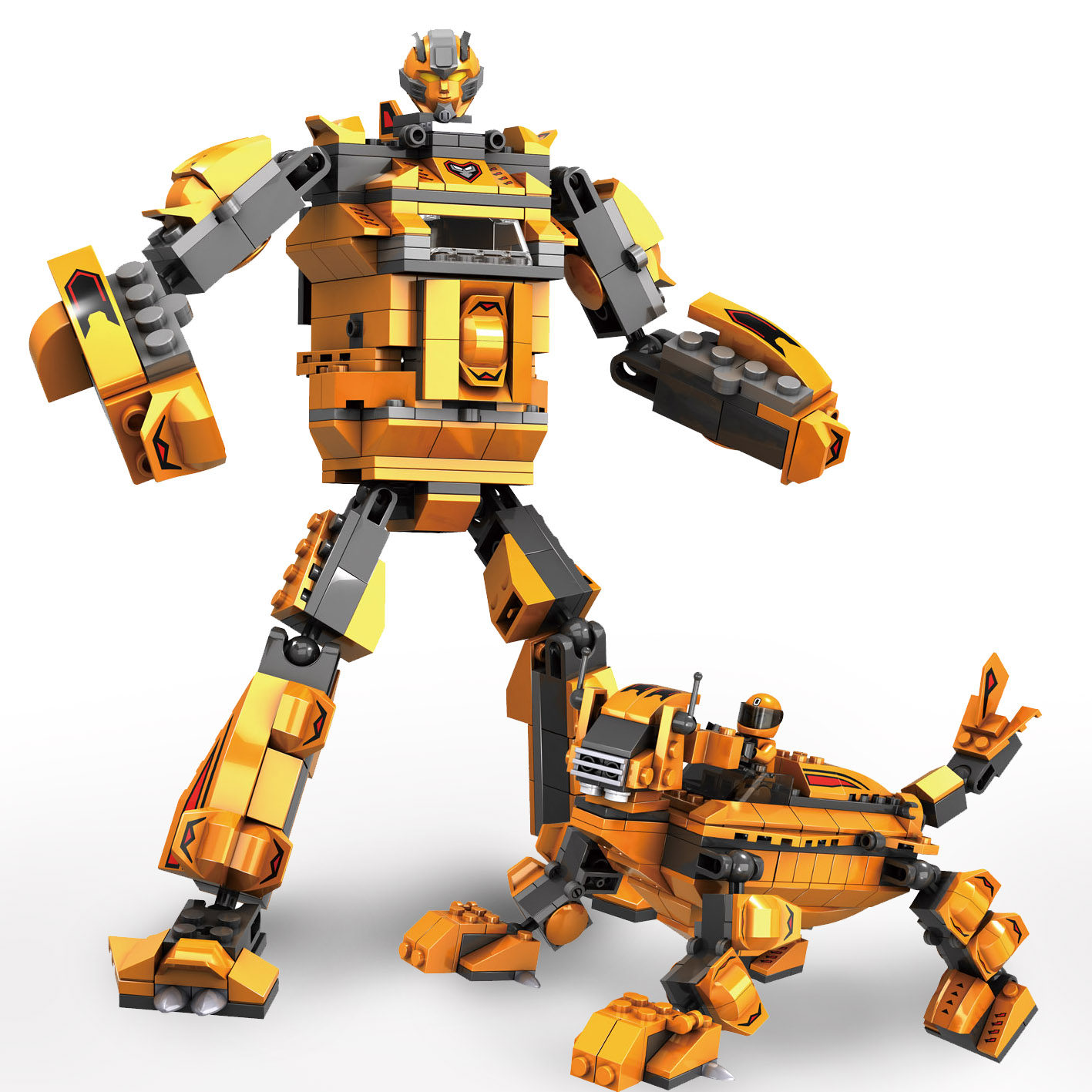 巧乐童积变战士2合1积木变形机器人拆装拼接儿童积木益智玩具