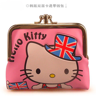 卡片 新款hello pu皮卡片 kitty零钱包卡通女士 卡片包儿童可爱硬币包