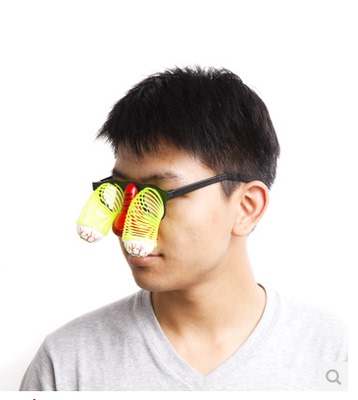 愚人节儿童节弹簧眼珠搞怪眼镜化妆舞会派对恐怖恶搞道具儿童玩具