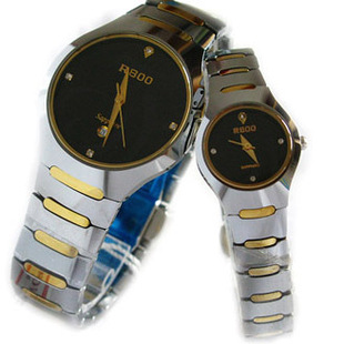 对表 韩国r800正品手表 腕表防水表 钨钢情侣表 永磨不损r6607情侣对