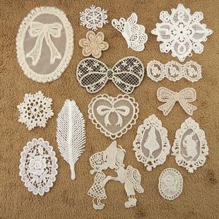 布贴刺绣辅料diy手工装饰衣服补丁贴花手缝贴布 蕾丝花布贴