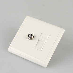 施耐德丰尚白宽频电视开关 正品 86型有线螺口带分支面板插座雅白