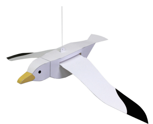 立体折纸手工制作模型剪纸 q版卡通动物 海鸥装饰 挂饰 3d纸模