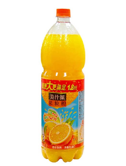 1.8l美汁源 果汁饮料 果粒橙 橙汁饮料 橙味