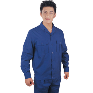 劳保服 新款 翻领劳保服工人厂服 夏季长短袖建筑工地工作服套装男