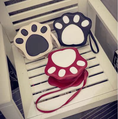 [冬季热卖] 2015秋新款韩版时尚女包个性卡通熊爪包包潮流撞色单肩包