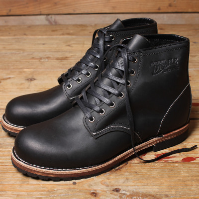 durable复刻redwing9013圆头工装靴经典群主哥咔叽复古手工靴黑色