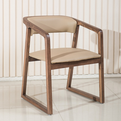 北欧宜家餐厅咖啡厅餐椅 简约靠背纯实木扶手椅子原木家用办公椅