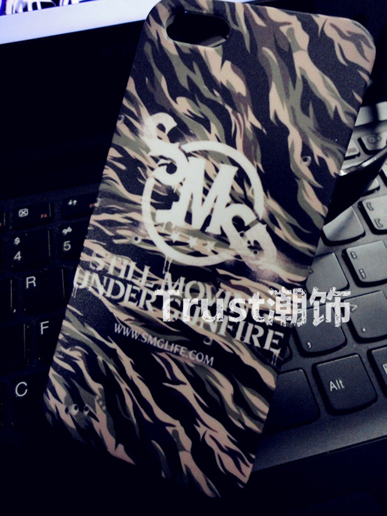 林俊杰 潮牌smg 迷彩风iphone4s/5s/5c/6/plus手机壳