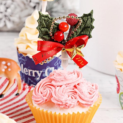 烘焙装饰 圣诞系列蛋糕立体插牌 纸杯蛋糕插件 圣诞节装饰插签