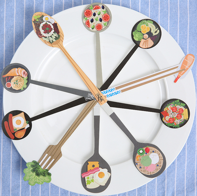 创意卡通盒装可爱书签饭否撸串环岛旅行山居异形手绘旅游美食吃货