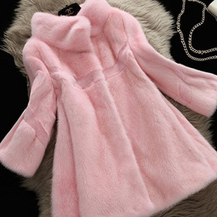 斗篷立领貂皮大衣女女款彩貂 进口整貂水貂皮草外套中长款