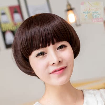 艾薇实拍 假发女短发bobo波波头哑光高温丝蓬松可爱短直发假发套