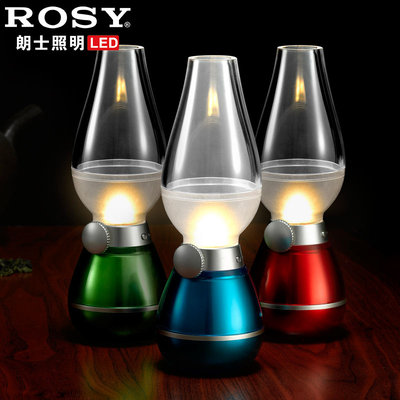 rosy/朗士 朗士照明led煤油灯吹控式小夜灯应急照明小夜灯床头灯会