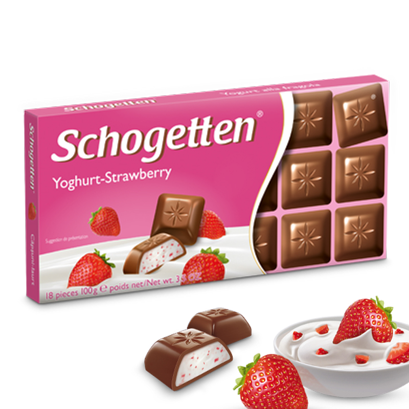 美可馨酸奶草莓味小方块巧克力100g 德国进口食品 18小块高性价比