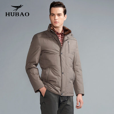 虎豹男装商务休闲高档水貂毛领羽绒服h05d13203
