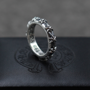 凹凸ch 纯银复刻 克罗心凹凸六芒星指环 泰银情侣戒指