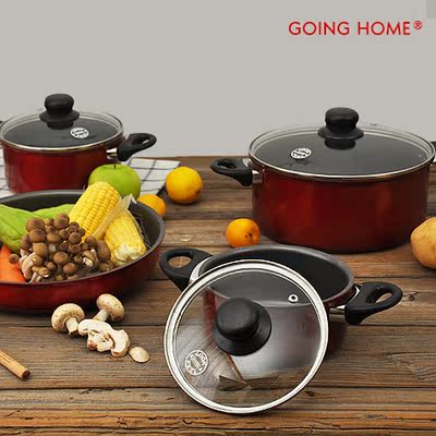 德国beem 压铸铝炖锅具四件套 汤锅 煮锅 平底锅 涂层100%绿色