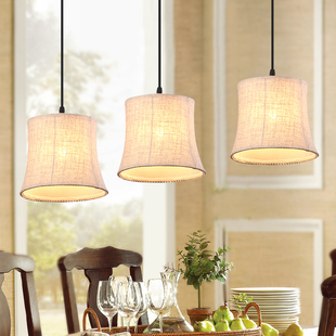 君御美式乡村创意餐厅三头吊灯北欧现代简约吧台吊灯灯具qht-1519