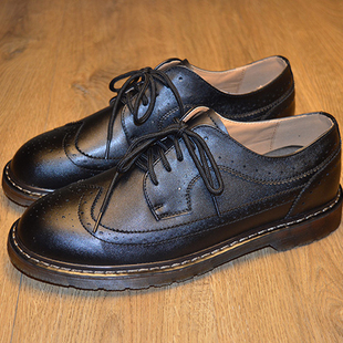 2016新款日系复古情侣款雕花洛克鞋休闲鞋青年潮流英伦风男士皮鞋 已